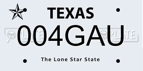004GAU Texas License Plate