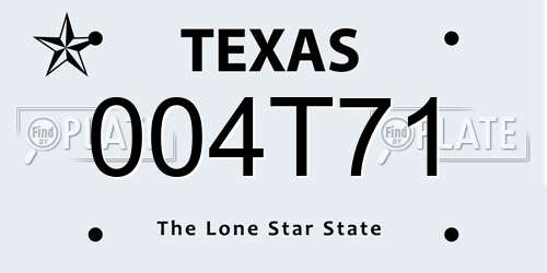 004T71 Texas License Plate