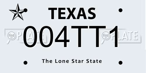 004TT1 Texas License Plate
