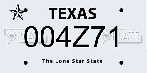 004Z71 Texas License Plate