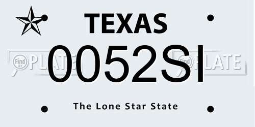 0052SI Texas License Plate