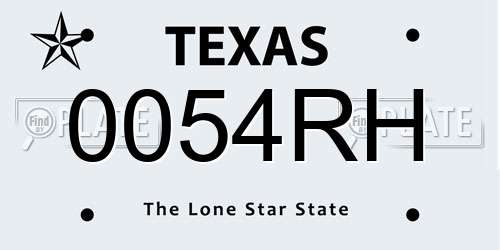 0054RH Texas License Plate
