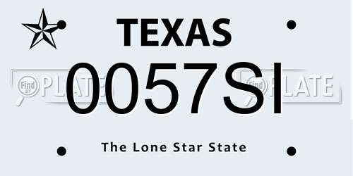 0057SI Texas License Plate