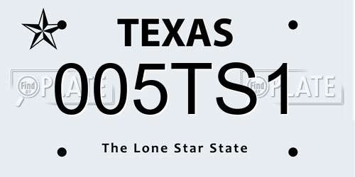 005TS1 Texas License Plate