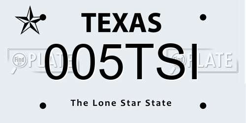 005TSI Texas License Plate