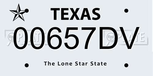 00657DV Texas License Plate