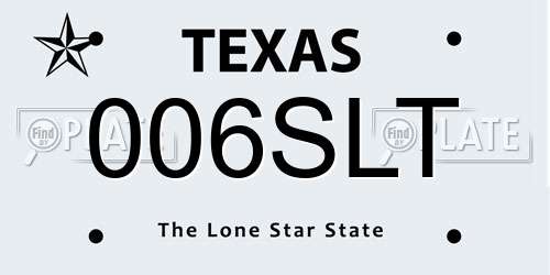 006SLT Texas License Plate