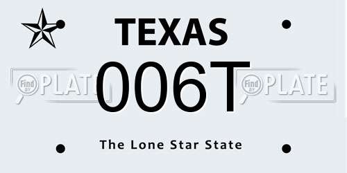 006T Texas License Plate