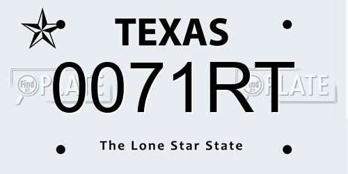 0071RT Texas License Plate