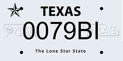 0079BI Texas License Plate