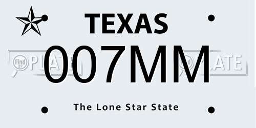 007MM Texas License Plate