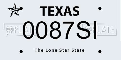 0087SI Texas License Plate