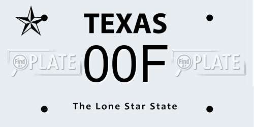 00F Texas License Plate