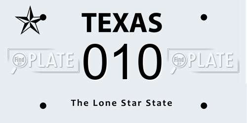 010 Texas License Plate