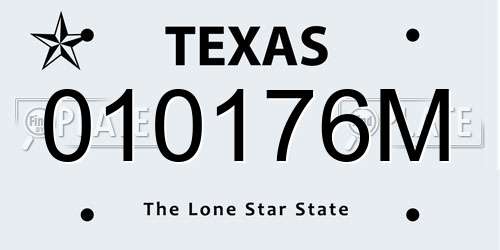 010176M Texas License Plate