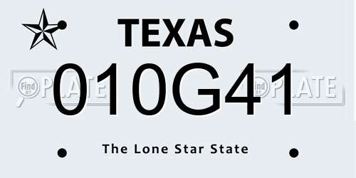 010G41 Texas License Plate