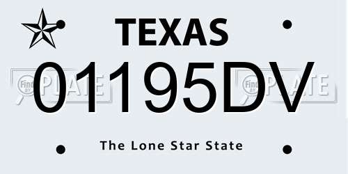 01195DV Texas License Plate