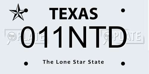 011NTD Texas License Plate