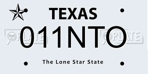 011NTO Texas License Plate