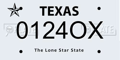 0124OX Texas License Plate