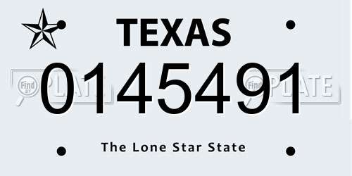 0145491 Texas License Plate