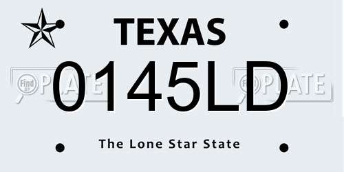 0145LD Texas License Plate