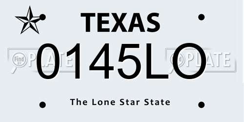 0145LO Texas License Plate