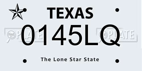0145LQ Texas License Plate
