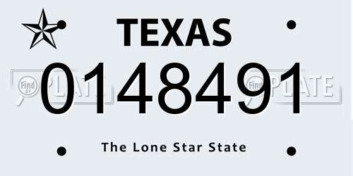 0148491 Texas License Plate