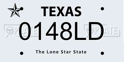 0148LD Texas License Plate