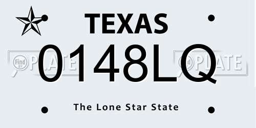 0148LQ Texas License Plate