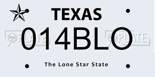 014BLO Texas License Plate