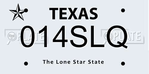 014SLQ Texas License Plate