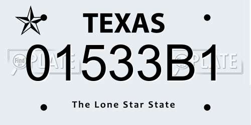 01533B1 Texas License Plate