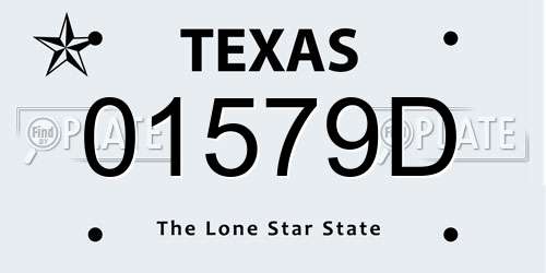 01579D Texas License Plate