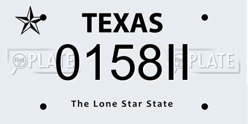 0158II Texas License Plate
