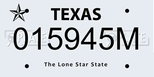 015945M Texas License Plate