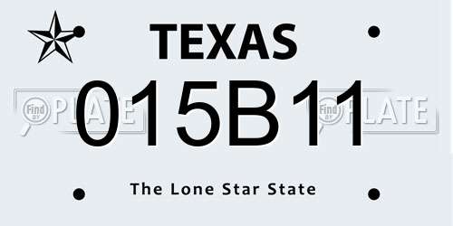 015B11 Texas License Plate