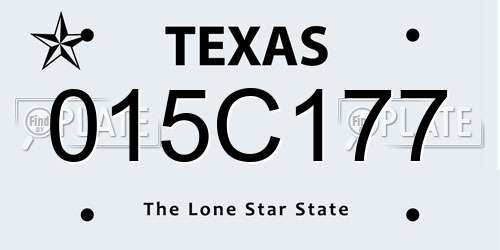 015C177 Texas License Plate