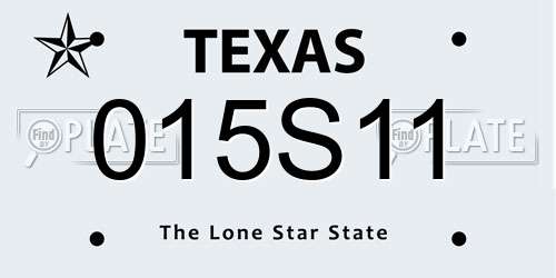 015S11 Texas License Plate