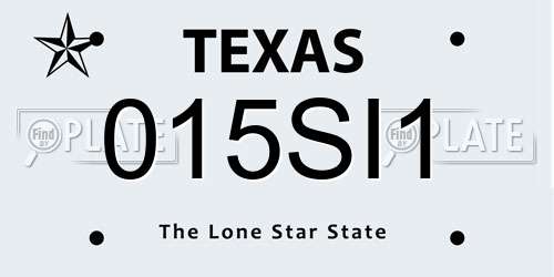015SI1 Texas License Plate