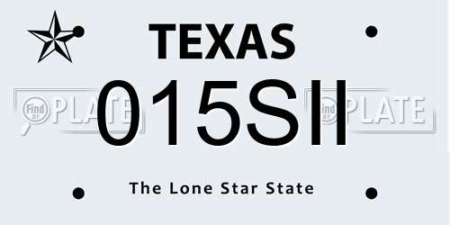 015SII Texas License Plate