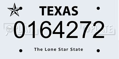 0164272 Texas License Plate