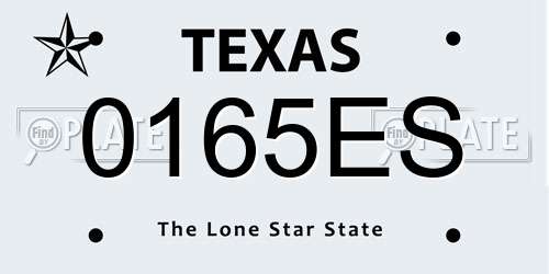 0165ES Texas License Plate