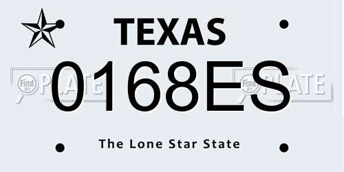 0168ES Texas License Plate