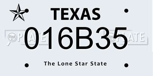 016B35 Texas License Plate