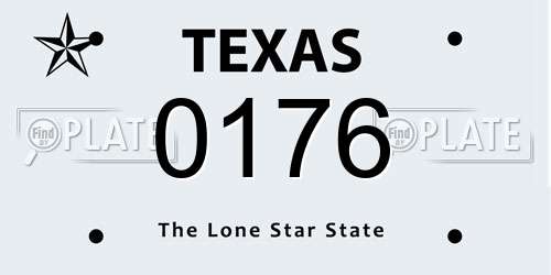 0176 Texas License Plate