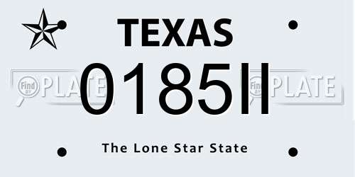 0185II Texas License Plate