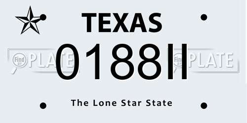 0188II Texas License Plate