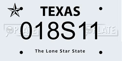 018S11 Texas License Plate